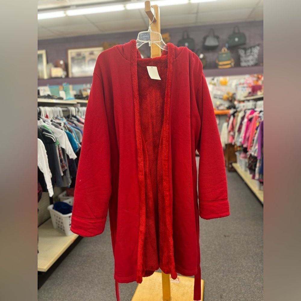🛍️ Lands End Adult Lg Red Fuzzy Coat
